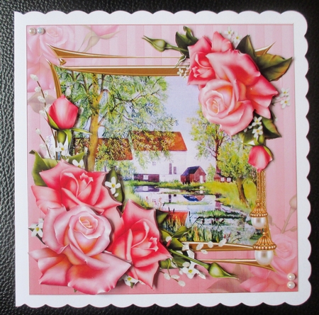 8x8 Peckham Mill Scene with Roses Mini Kit by Davina Rundle