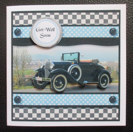 Black Classic Vintage Car Auto Birthday Get Well by Davina Rundle