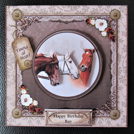 Vintage Horses 8x8 Card Front Kit 3 by Davina Rundle