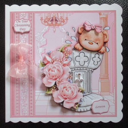 Baptism Bows Christening Day Girl Decoupage Mini Kit by Davina Rundle