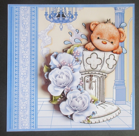 Baptism Bear Christening Day Boy Decoupage Mini Kit by Davina Rundle