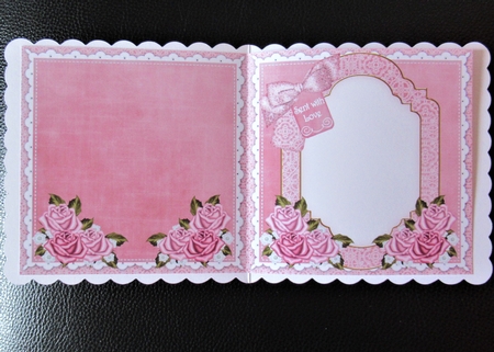 Rose Bouquet Sent with Love to Fit 6in Folded Insert by Davina Rundle