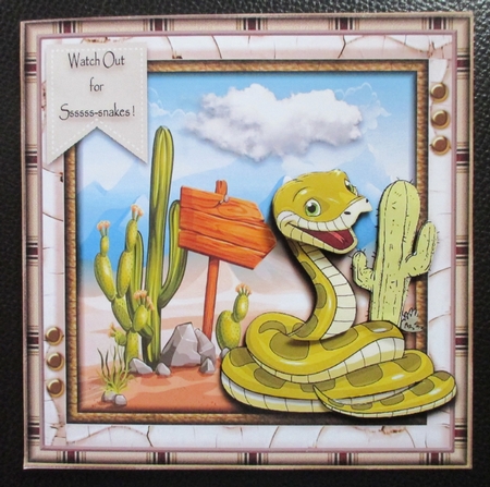 Watch Out for Ssssss-snakes Card Topper by Davina Rundle