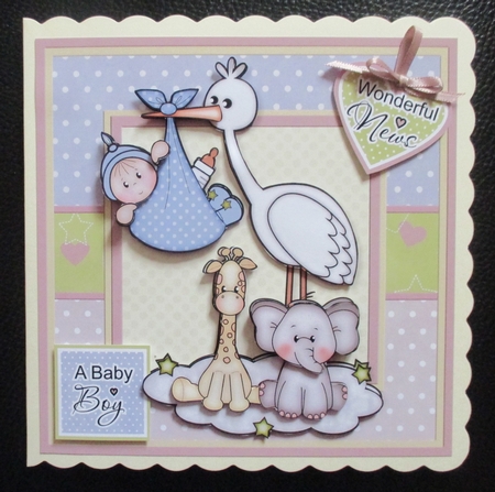 New Baby Boy Stork Mini Kit by Davina Rundle