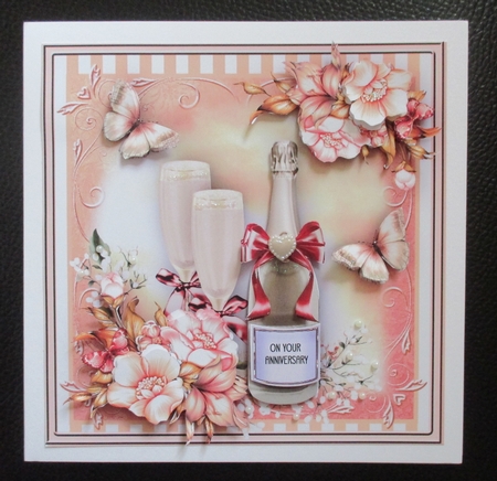 Wedding/anniversary Champagne Card Front Kit by Davina Rundle