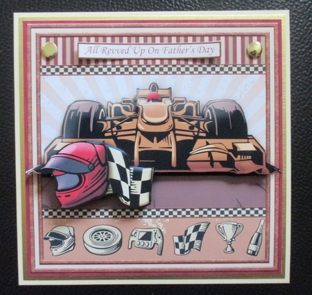 All Revved Up Motor Racing 7.5 Decoupage Mini Kit by Davina Rundle