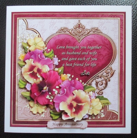 Pansy Heart & Verse for Wedding or Anniversary 8x8 Mini Kit by Davina Rundle