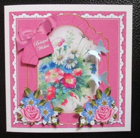 Wildflowers Pink Belated Wishes Floral 8inch Step by Step by Davina Rundle