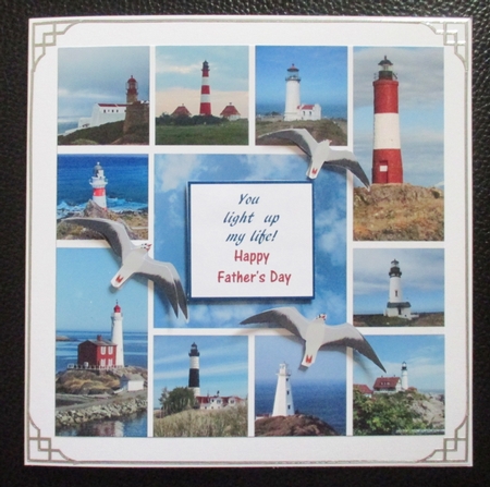 Lighthouse Photo Collage Fathers Day Birthday Anniversary Thank You Sympathy Scripture card kit by Davina Rundle