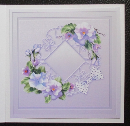 Lilac Spring Pansies on a Doily matching 8inx8in Insert Plate by Davina Rundle