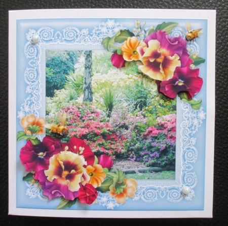 Upton Park An Enchanted Garden 8 x 8 Floral Decoupage Card Sheet by Davina Rundle