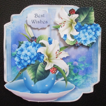 Teacup & Saucer - Lily Bouquet Blue by Davina Rundle