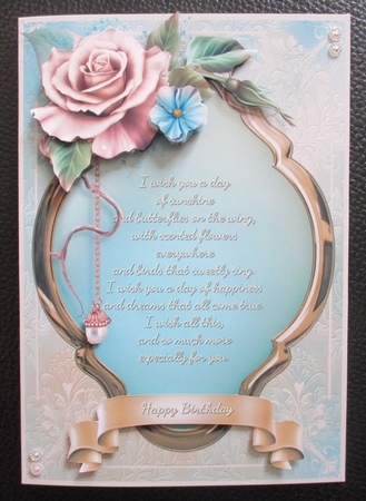 champagne rose card front by Davina Rundle