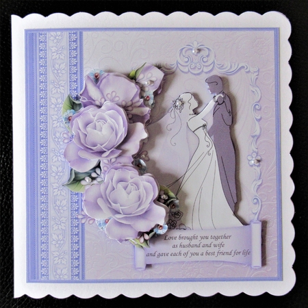 BRIDE & GROOM 1ST DANCE Wedding Day Lilac 8x8 Decoupage Mini Kit by Davina Rundle