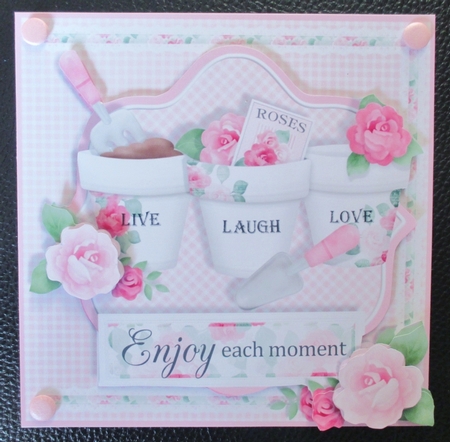 SUMMER GARDENS 7x7 Card Front - Live, Laugh, Love by Davina Rundle