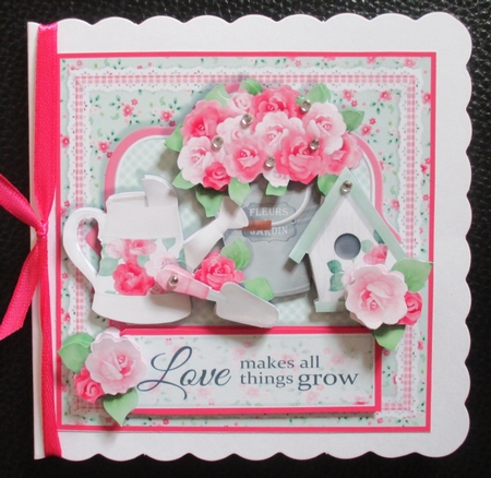 SUMMER GARDENS 7x7 Card Front - Love Makes All Things Grow by Davina Rundle