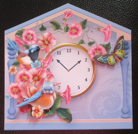 Birds and Flowers - Clock Card Mini Kit by Davina Rundle