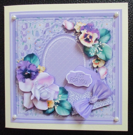 Mixed Floral on a Fancy Frame 8in x 8in Decoupage Mini Kit by Davina Rundle