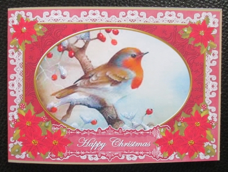 Red Robin Happy Christmas 7x5inch Landscape Card & Envelope Mini Kit by Davina Rundle