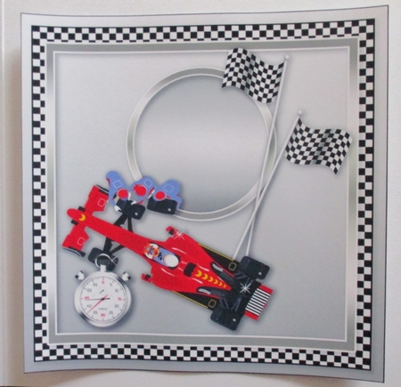 Pit Stop Red Racing Car matching 8in x 8in Insert Plate by Davina Rundle