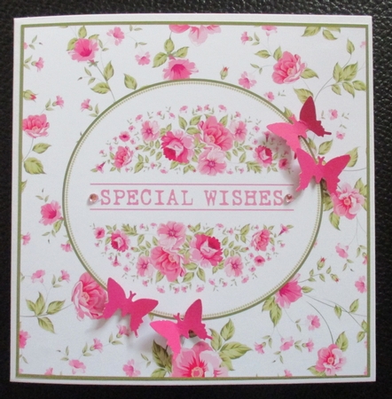 FLORAL SQUARE CARD FRONT / TOPPER SPECIAL WISHES by Davina Rundle