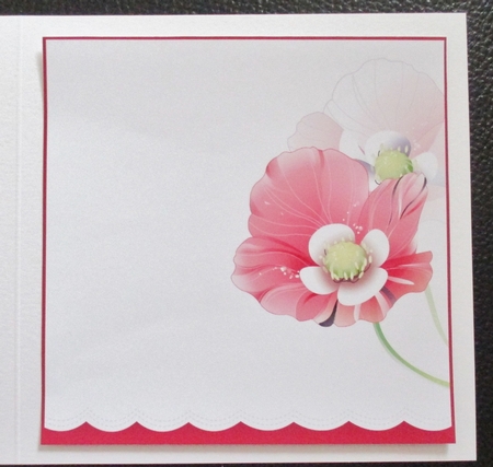 Blank card front / topper - Poppy / Poppies Square by Davina Rundle