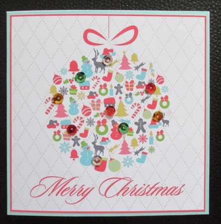 Christmas ornament bauble - card front / topper by Davina Rundle