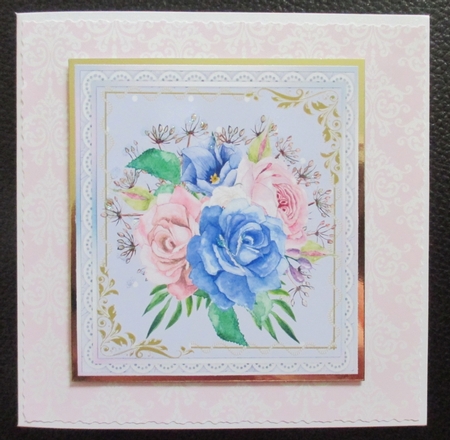Beautiful Lilac roses on a Gold and pearl frame  by Davina Rundle