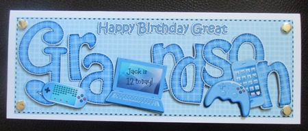 Large DL Birthday GREAT GRANDSON Gadgets & Gizmos 3D decoupage by Davina Rundle