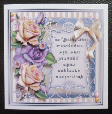 Beautiful Rose Verse Card Front Kit by Davina Rundle