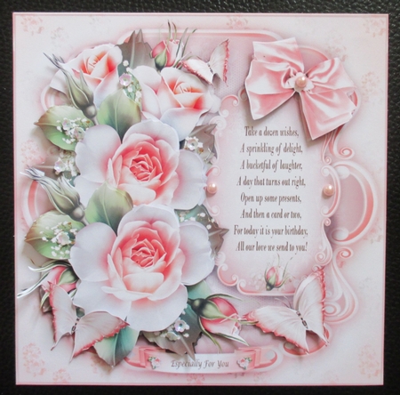 White Peach Roses Card Mini Kit by Davina Rundle