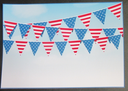 American Flag Bunting - Veteran / Independence day topper card front by Davina Rundle