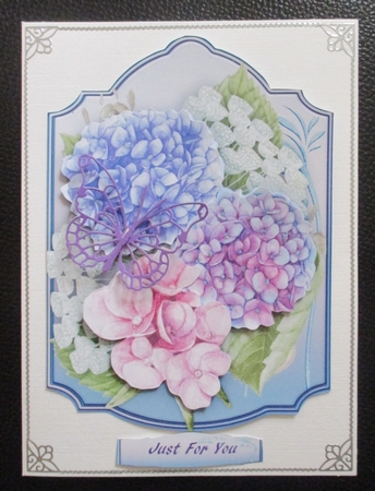 Beautiful Hydrangers on a lilac Mat  by Davina Rundle