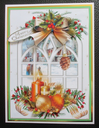 Christmas church through the window by Davina Rundle