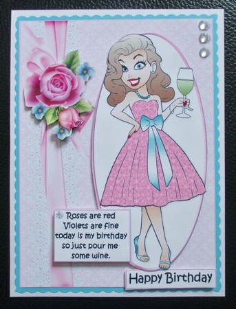 Sarah wants some wine quick card by Davina Rundle