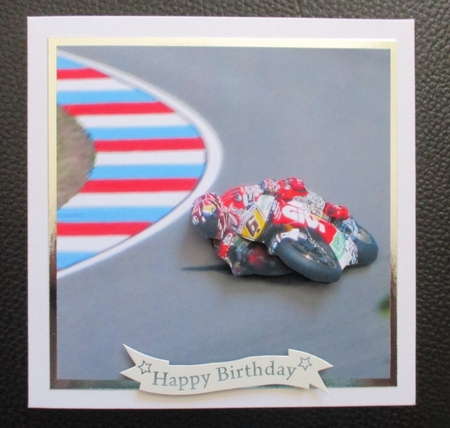 Sport - Bike Racing 2 - 3D Decoupage + Insert & Tag by Davina Rundle
