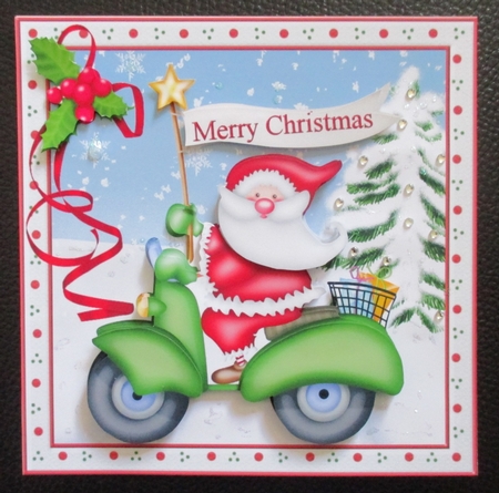 7x7 Santa on his scooter mini kit by Davina Rundle
