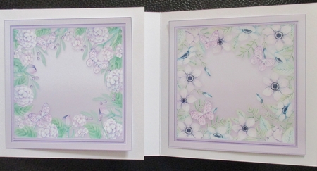 Lilac Floral with Butterflies 5in x 5in Insert Plates by Davina Rundle