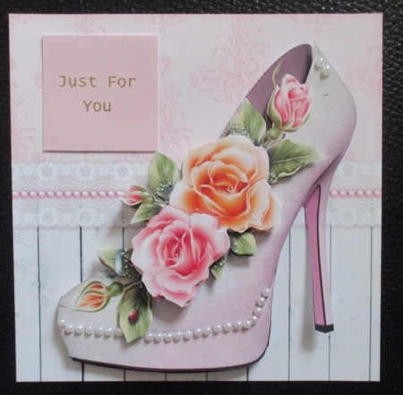Stunning Shoe & Glow Roses Decoupage Sheet by Davina Rundle
