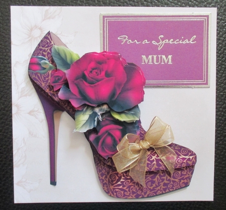 Stunning Shoes & Magenta Roses Decoupage Sheet by Davina Rundle