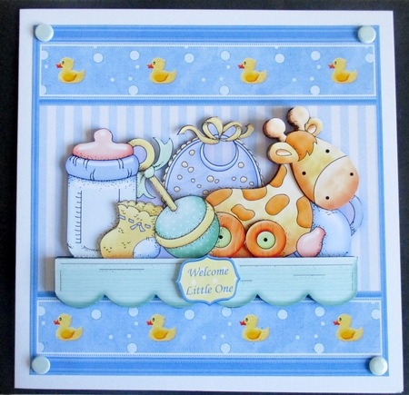 BABY BOY SHELF 7.5 New Baby Decoupage Mini Kit by Davina Rundle