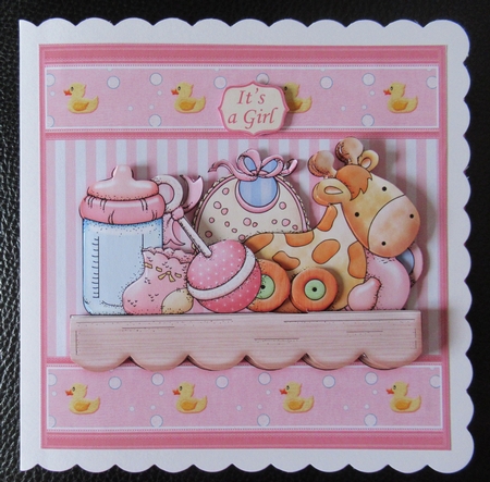 BABY GIRL SHELF 7.5 New Baby Decoupage Mini Kit by Davina Rundle