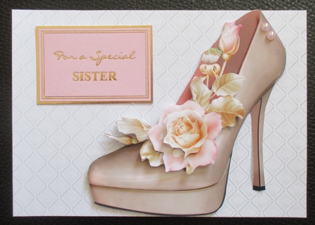 Stunning Shoe & Soft Pink Roses Decoupage Sheet by Davina Rundle