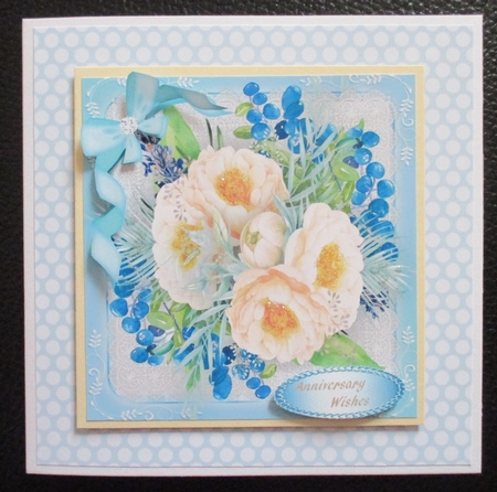 Beautiful Peonie roses and Blue Berrys  by Davina Rundle