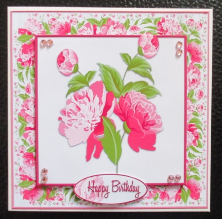 Card Topper Pink Flower 106 by Davina Rundle