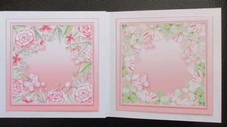 Peach Floral with Butterflies 5in x 5in Insert Plates by Davina Rundle