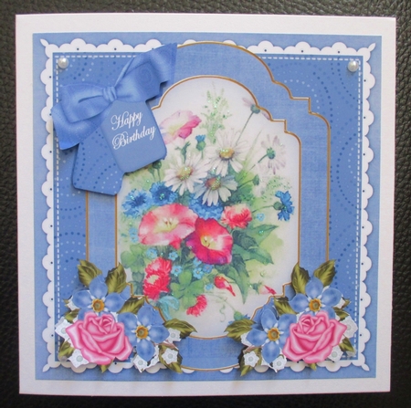 Blue Wildflowers Happy Birthday Floral 8inch Step by Step  by Davina Rundle
