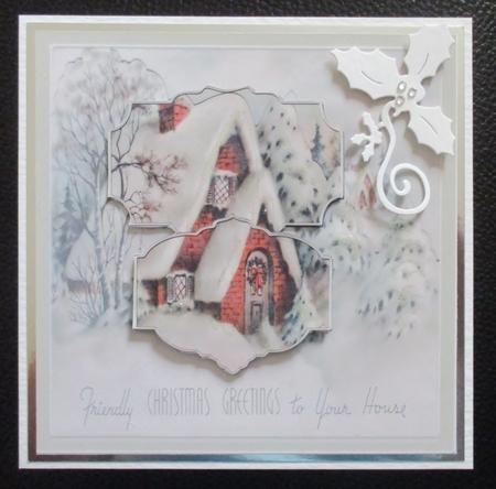 Vintage Christmas 7x7 card with decoupage by Davina Rundle