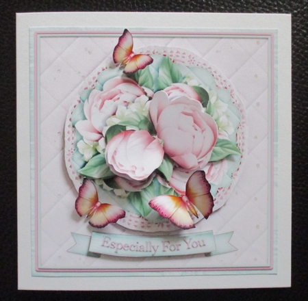 Lace and Flowers Peony card topper kit 902 by Davina Rundle