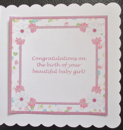 New Baby Girl Card Insert by Davina Rundle